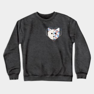 White Geometric Cat Crewneck Sweatshirt